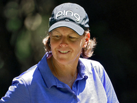 Wendy Ward of Spokane, Washington walks from the 16th tee during the first round of the KPMG Women's PGA Championship at Sahalee Country Clu...