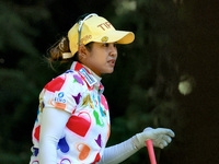 Pornanong Phatlum of Thailand follows her shot from the 16th tee during the first round of the KPMG Women's PGA Championship at Sahalee Coun...