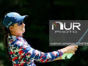 Roberta Liti of Italy follows her shot from the 16th tee during the first round of the KPMG Women's PGA Championship at Sahalee Country Club...