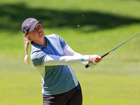 Celine Borge of Norway hits from the 15th fairway during the first round of the KPMG Women's PGA Championship at Sahalee Country Club on Thu...