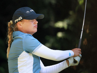 Celine Borge of Norway hits from the 16th tee during the first round of the KPMG Women's PGA Championship at Sahalee Country Club on Thursda...