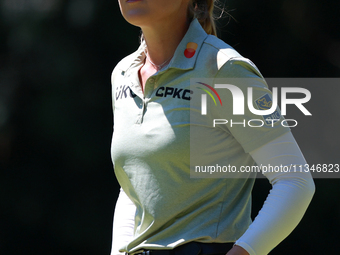 Brooke Henderson of Canada waits on the second green during Day One of the KPMG Women's PGA Championship at Sahalee Country Club in Sammamis...