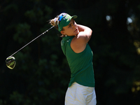 Lexi Thompson of the United States tees off on the 3th hole during Day One of the KPMG Women's PGA Championship at Sahalee Country Club in S...