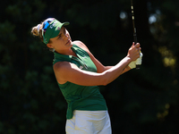 Lexi Thompson of the United States tees off on the 3th hole during Day One of the KPMG Women's PGA Championship at Sahalee Country Club in S...