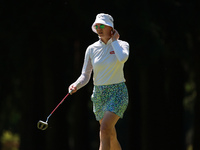 Madelene Sagctrom of Sweden reacts to her putt on the 7th green during Day One of the KPMG Women's PGA Championship at Sahalee Country Club...