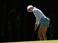 Madelene Sagctrom of Sweden follows her putt on the 7th green during Day One of the KPMG Women's PGA Championship at Sahalee Country Club in...