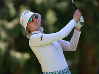 Madelene Sagctrom of Sweden tees off on the 9th hole during Day One of the KPMG Women's PGA Championship at Sahalee Country Club in Sammamis...