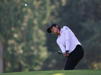 Aditi Ashok of India follows her shot toward the 8th green during Day One of the KPMG Women's PGA Championship at Sahalee Country Club in Sa...