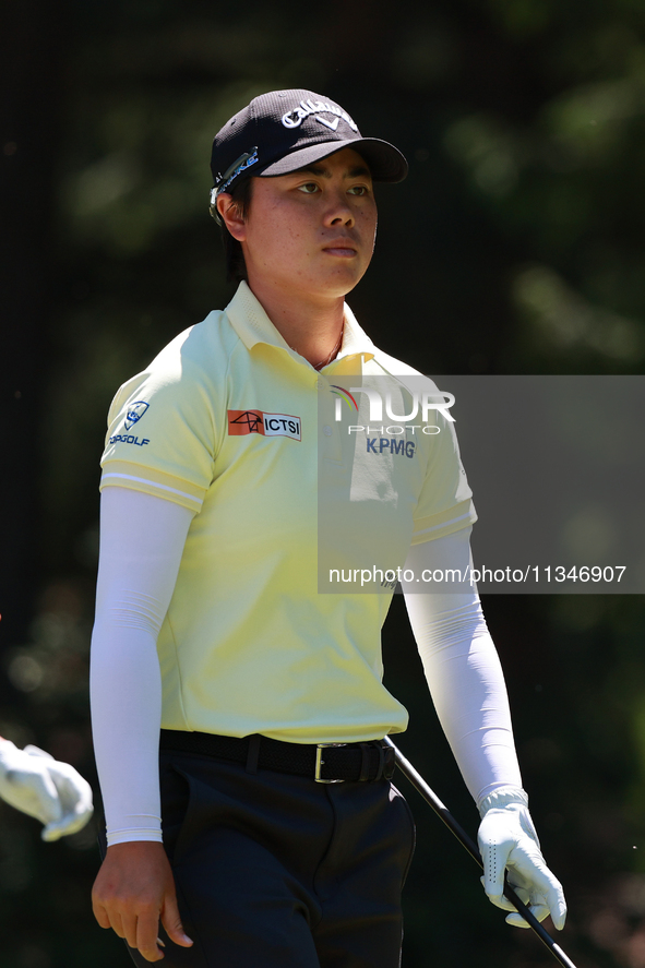 Yuka Saso of Japan walks on the third hole during Day One of the KPMG Women's PGA Championship at Sahalee Country Club in Sammamish, Washing...