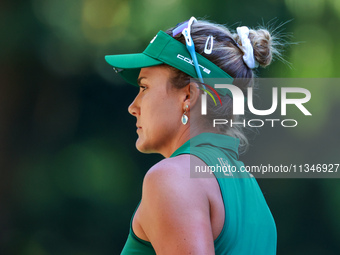 Lexi Thompson of Delray Beach, Florida hits to the 8th green during the first round of the KPMG Women's PGA Championship at Sahalee Country...