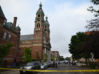 Shell casings are being recovered at the crime scene. A 19-year-old male victim is being shot and killed in Chicago, Illinois, United States...