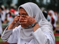 A girl is taking part in the 10th International Yoga Day Celebrations in Baramulla, Jammu and Kashmir, India, on June 21, 2024. Indian Prime...