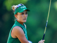 Lexi Thompson of Delray Beach, Florida hits to the 8th green during the first round of the KPMG Women's PGA Championship at Sahalee Country...