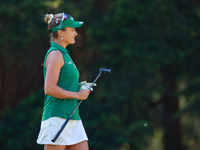 Lexi Thompson of Delray Beach, Florida walks on the 8th green after putting during the first round of the KPMG Women's PGA Championship at S...