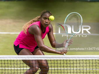 Coco Gauff is training during the ecotrans Ladies Open, a WTA 500 tournament, in Berlin, Germany, on June 21, 2024. (