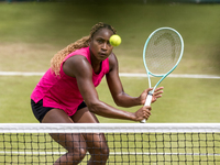 Coco Gauff is training during the ecotrans Ladies Open, a WTA 500 tournament, in Berlin, Germany, on June 21, 2024. (