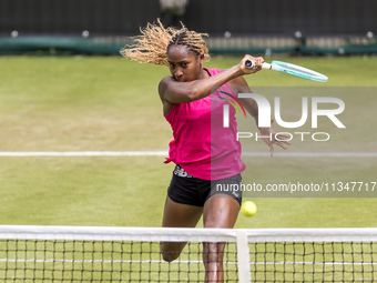 Coco Gauff is training during the ecotrans Ladies Open, a WTA 500 tournament, in Berlin, Germany, on June 21, 2024. (