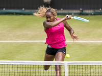 Coco Gauff is training during the ecotrans Ladies Open, a WTA 500 tournament, in Berlin, Germany, on June 21, 2024. (