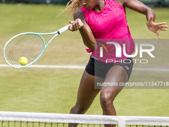 Coco Gauff is training during the ecotrans Ladies Open, a WTA 500 tournament, in Berlin, Germany, on June 21, 2024. (