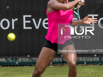 Coco Gauff is training during the ecotrans Ladies Open, a WTA 500 tournament, in Berlin, Germany, on June 21, 2024. (