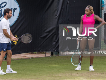 Coco Gauff is training during the ecotrans Ladies Open, a WTA 500 tournament, in Berlin, Germany, on June 21, 2024. (