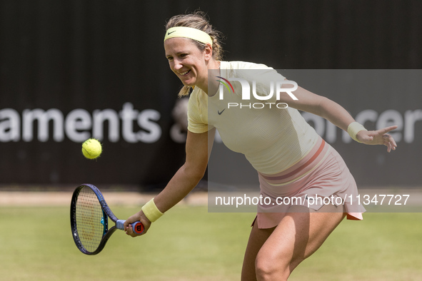 Victoria Azarenka is participating in the ecotrans Ladies Open, a WTA 500 tournament, in Berlin, Germany, on June 21, 2024. 