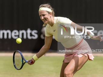 Victoria Azarenka is participating in the ecotrans Ladies Open, a WTA 500 tournament, in Berlin, Germany, on June 21, 2024. (