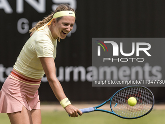 Victoria Azarenka is participating in the ecotrans Ladies Open, a WTA 500 tournament, in Berlin, Germany, on June 21, 2024. (