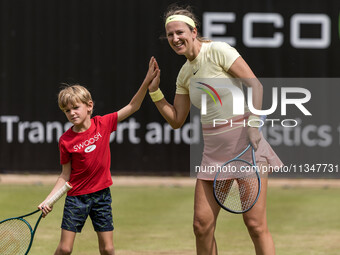 Victoria Azarenka is spending time with her son Leo during the ecotrans Ladies Open, WTA 500 tournament in Berlin, Germany, on June 21, 2024...