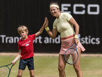 Victoria Azarenka is spending time with her son Leo during the ecotrans Ladies Open, WTA 500 tournament in Berlin, Germany, on June 21, 2024...