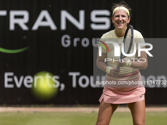 Victoria Azarenka is participating in the ecotrans Ladies Open, a WTA 500 tournament, in Berlin, Germany, on June 21, 2024. (