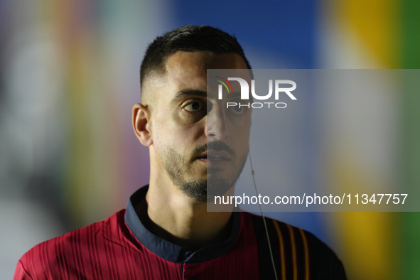 Joselu centre-forward of Spain and Real Madrid prior the UEFA EURO 2024 group stage match between Spain and Italy at Arena AufSchalke on Jun...