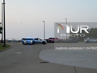 Chicago police are investigating the crime scene, which is leaving two people dead at 31st Street Harbor in Chicago, Illinois, on June 21, 2...