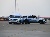 Chicago police are investigating the crime scene, which is leaving two people dead at 31st Street Harbor in Chicago, Illinois, on June 21, 2...