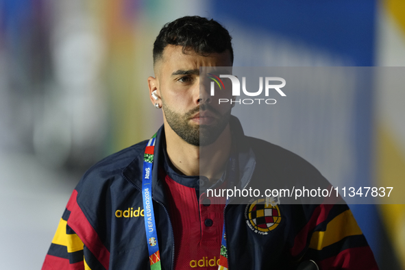 David Raya goalkeeper of Spain and Arsenal FC prior the UEFA EURO 2024 group stage match between Spain and Italy at Arena AufSchalke on June...