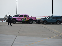 Chicago police are investigating the crime scene, which is leaving two people dead at 31st Street Harbor in Chicago, Illinois, on June 21, 2...