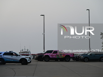 Chicago police are investigating the crime scene, which is leaving two people dead at 31st Street Harbor in Chicago, Illinois, on June 21, 2...