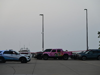 Chicago police are investigating the crime scene, which is leaving two people dead at 31st Street Harbor in Chicago, Illinois, on June 21, 2...