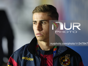 Fermin Lopez central midfield of Spain and FC Barcelona prior the UEFA EURO 2024 group stage match between Spain and Italy at Arena AufSchal...