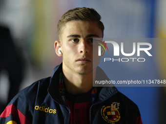 Fermin Lopez central midfield of Spain and FC Barcelona prior the UEFA EURO 2024 group stage match between Spain and Italy at Arena AufSchal...