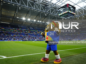 The official mascot for UEFA EURO 2024 Albart during the UEFA EURO 2024 group stage match between Spain and Italy at Arena AufSchalke on Jun...