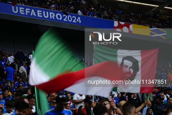 Italian supporters prior the UEFA EURO 2024 group stage match between Spain and Italy at Arena AufSchalke on June 20, 2024 in Gelsenkirchen,...