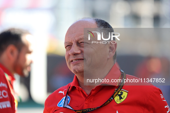 Frederic Vasseur is managing the Scuderia Ferrari HP team during the Formula 1 Aramco Spanish Grand Prix, held at the Barcelona Catalunya ci...