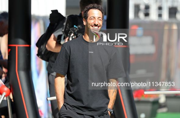 Daniel Ricciardo, from Visa Cash App RB Formula One Team, is arriving at the Barcelona Catalunya circuit, in Barcelona, Spain, on June 21, 2...