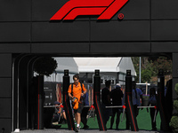 Oscar Piastri, from McLaren Formula 1 Team, is arriving at the Barcelona Catalunya circuit, in Barcelona, Spain, on June 21, 2024. (