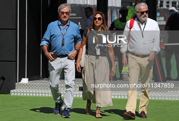 Carlos Sainz Senior is arriving at the Barcelona Catalunya circuit in Barcelona, Spain, on June 21, 2024. 