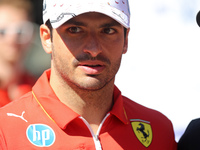 Carlos Sainz, from Scuderia Ferrari HP, is arriving at the Barcelona Catalunya circuit, in Barcelona, Spain, on June 21, 2024. (