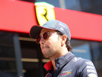 Sergio Perez, from Oracle Red Bull Racing team, is arriving at the Barcelona Catalunya circuit, in Barcelona, Spain, on June 21, 2024. (