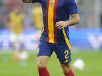 Daniel Carvajal right-back of Spain and Real Madrid during the warm-up before the UEFA EURO 2024 group stage match between Spain and Italy a...