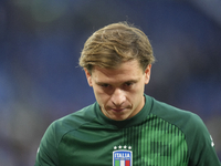 Nicolo Barella central midfield of Italy and Inter Milan during the warm-up before the UEFA EURO 2024 group stage match between Spain and It...